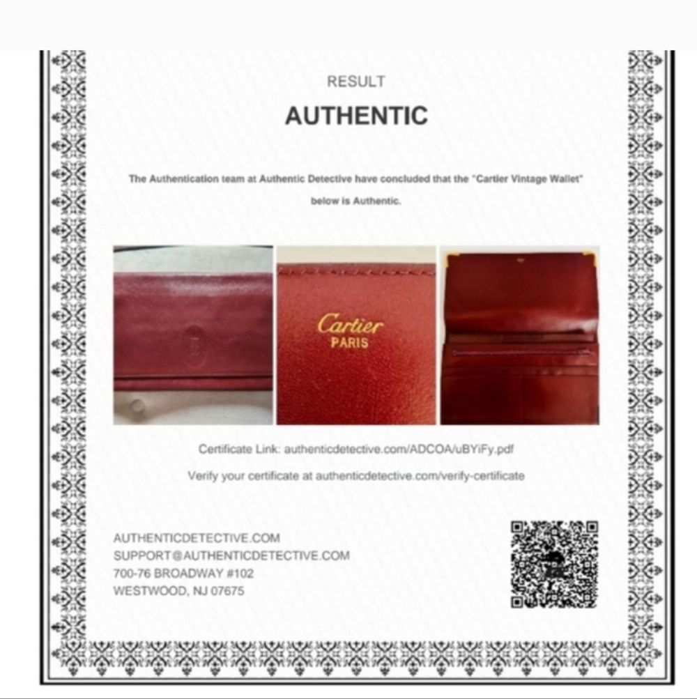 Cartier Deep Burgundy RedLeather Clutch with 24 K Gold Accents EUC - Picture 12 of 12
